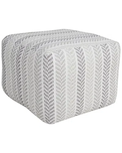 Lr Home Allure Grey/white Chevron Hand-woven Ottoman Pouf