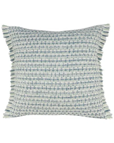 Lr Home Alton Interwoven Coastal Delight Fringed Throw Pillow In Blue