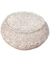 Lr Home Amelia Grey/natural Distressed Ottoman Pouf In Grey