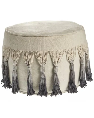 Lr Home Amelia Natural/grey Ombre Hand-woven Ottoman Pouf