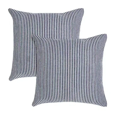 Lr Home Amy Stripe Set Square Throw Pillow In Blue