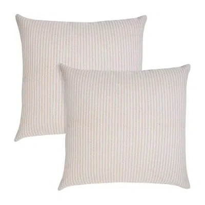 Lr Home Amy Stripe Set Square Throw Pillow In White