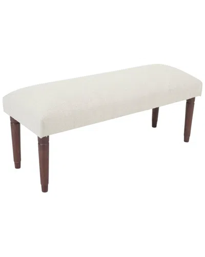 Lr Home Analia Boucle Contemporary Handmade Accent Bench In White