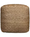 Lr Home Anika Transitional Woven Handmade Textured Jute Pouf In Brown