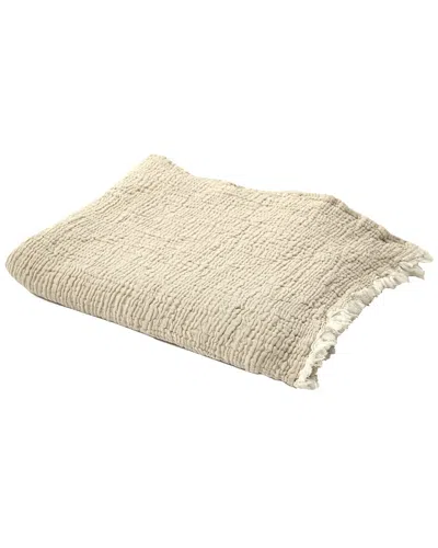 Lr Home Annie Farmhouse Crinkled Turkish Cotton Throw Blanket In Neutral