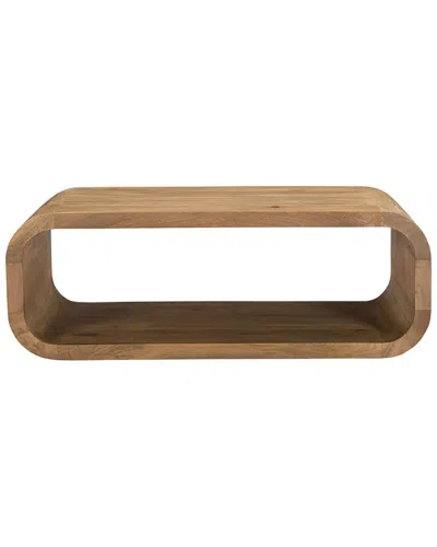 Lr Home Arlo Modern Solid Wood Waterfall Handmade Coffee Table In Brown