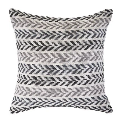 Lr Home Ash Sen Stripe Square Throw Pillow In Black