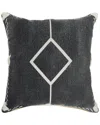Lr Home Avon Bordered Tufted Geometric Throw Pillow In Gray