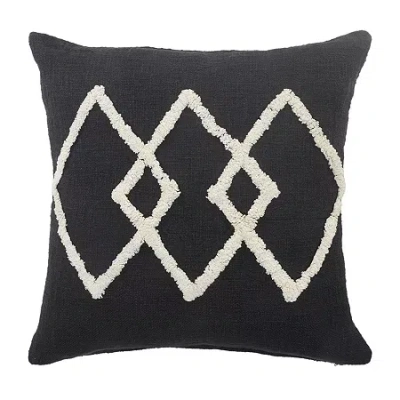 Lr Home Avon Diamond Square Throw Pillow In Black