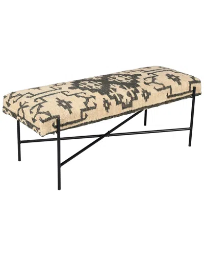 Lr Home Bailey Geometric Transitional Handmade Accent Bench In Neutral