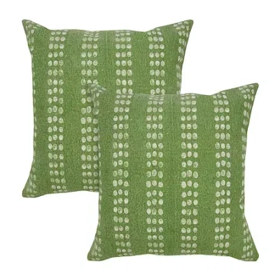 Lr Home Bam Stripe Set Square Throw Pillow In Green