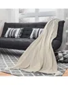 Lr Home Beige And Ivory Striped Throw Blanket With Tassels In Beige