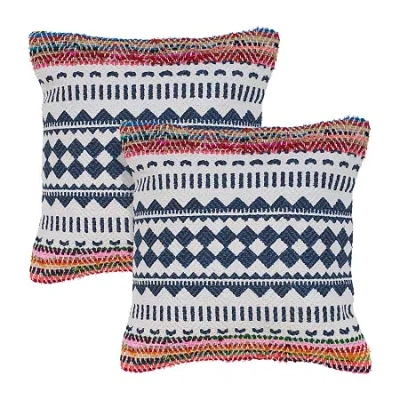 Lr Home Ber Tribal Set 2-pc. Square Throw Pillow In Multi