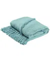 Lr Home Bohemian Basics Decorative Diamond Tufted Cotton Throw Blanket In Blue