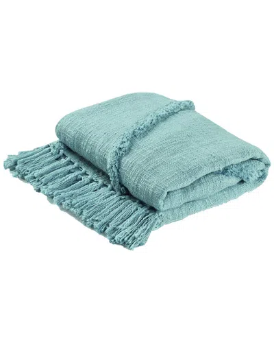 Lr Home Bohemian Basics Decorative Diamond Tufted Cotton Throw Blanket In Blue
