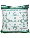 Lr Home Boho Bordered Budding Floral Mosaic Textile Throw Pillow In Green