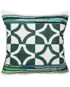 Lr Home Boho Bordered Diamond Mosaic Textile Throw Pillow In Green
