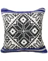 Lr Home Boho Bordered Floral Mosaic Textile Throw Pillow In Blue