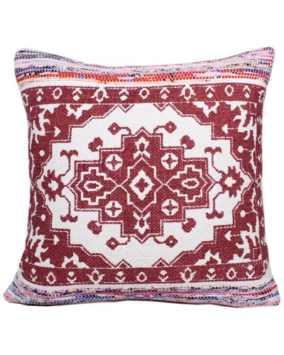 Lr Home Boho Bordered Medallion Mosaic Textile Throw Pillow In Red