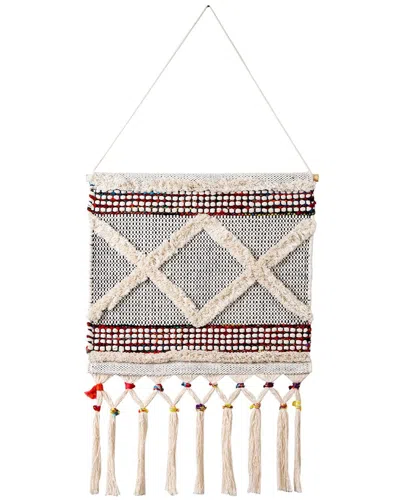 Lr Home Boho Chindi Textured Geometric Woven Wall Hanging In Multi