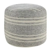Lr Home Bora Handmade Polyester Medium Pouf Striped Ottoman In Gray