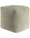 Lr Home Boucle Contemporary Boucle Handmade Textured Pouf In Green
