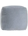 Lr Home Boucle Contemporary Boucle Handmade Textured Pouf In Blue