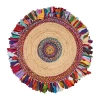 Lr Home Brynn Cerry Solid Braided Stain Resistant Indoor Round Accent Rug In Multi