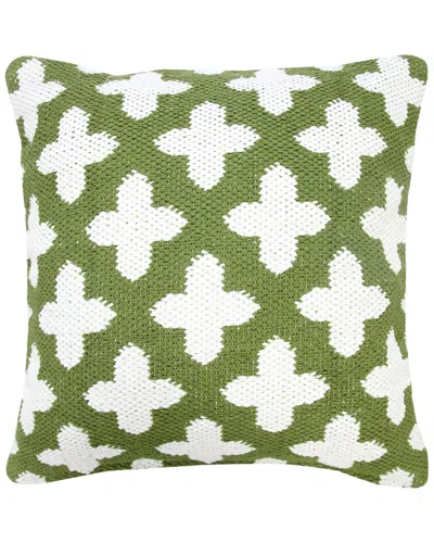 Lr Home Brynn Modern Cross Woven Geometric Throw Pillow In Green