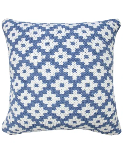Lr Home Brynn Modern Sun Woven Geometric Throw Pillow In Blue