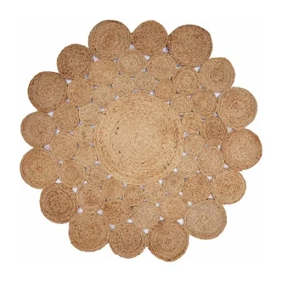 Lr Home Brynn Zila Dots Braided Stain Resistant Indoor Round Area Rug In Brown