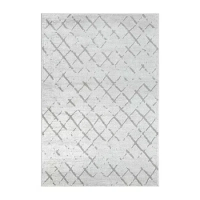 Lr Home Calixta Inna Geometric Stain Resistant Indoor Rectangular Area Rug In Gray