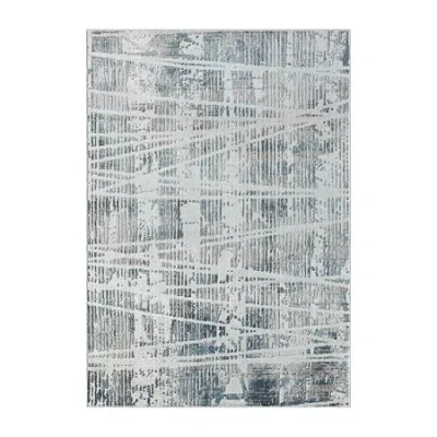 Lr Home Calixta Iris Abstract Stain Resistant Indoor Rectangular Area Rug In Blue