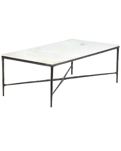 Lr Home Cassie Modern Marble And Iron Handmade Cof In White
