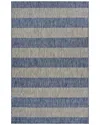 Lr Home Catherine Coastal Striped Indoor Outdoor Rectangular Area Rug In Navy