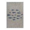 Lr Home Catherine School Of Fish Indoor Outdoor Rectangular Area Rug In Gray