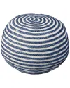 Lr Home Cecelia Blue/white Striped Braided Ottoman Pouf In Blue