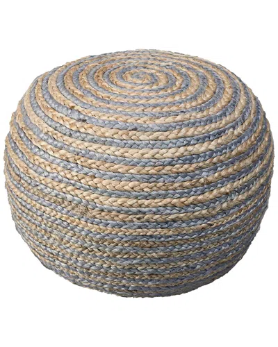 Lr Home Cecelia Natural/tan Striped Braided Ottoman Pouf