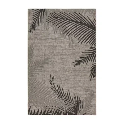 Lr Home Celeste Coastal Palm Leaf Indoor Outdoor Rectangular Area Rug In Gray