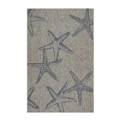 Lr Home Celeste Starfish Indoor Outdoor Rectangular Area Rug In Gray