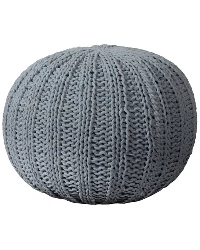 Lr Home Celtic Grey Cableknit Ottoman Pouf