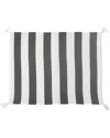Lr Home Charcoal Gray Cabana Striped Throw Blanket With Tassels In Gray