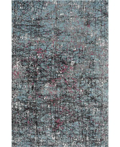 Lr Home Closeout!  Frenzy Abstract Fuchsia Splatter 5' X 7'6" Area Rug In Blue,multi