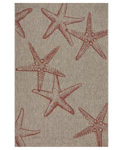 Lr Home Closeout!  Nassau Nass810d 7'9" X 9'5" Outdoor Area Rug In Coral