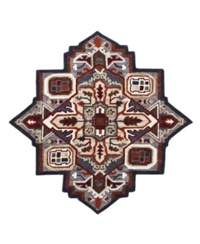 Lr Home Closeout  Super Shape50923 Novelty Area Rug In Gold,blue