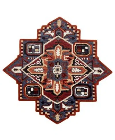 Lr Home Closeout  Super Shape50924 Novelty Area Rug In Gold,blue