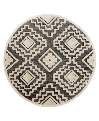 Lr Home Closeout!  Sweet Sinuo54113 4' X 4' Round Area Rug In Brown