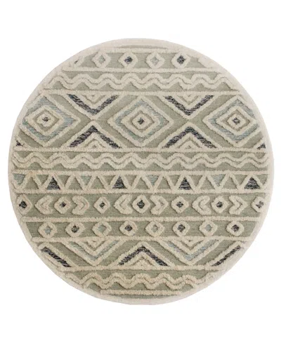 Lr Home Closeout!  Sweet Sinuo54116 6' X 6' Round Area Rug In Gray