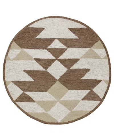 Lr Home Closeout!  Sweet Sinuo54117 6' X 6' Round Area Rug In Brown,tan