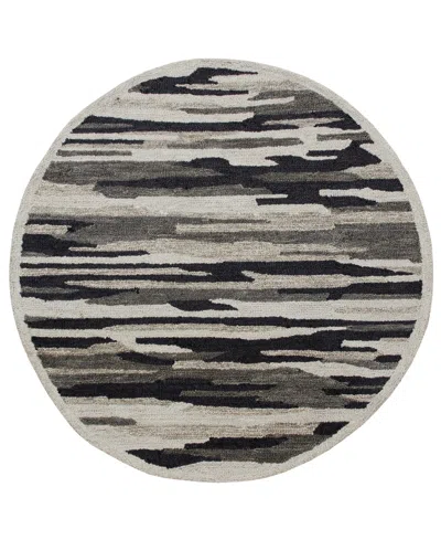 Lr Home Closeout!  Sweet Sinuo54122 6' X 6' Round Area Rug In Black